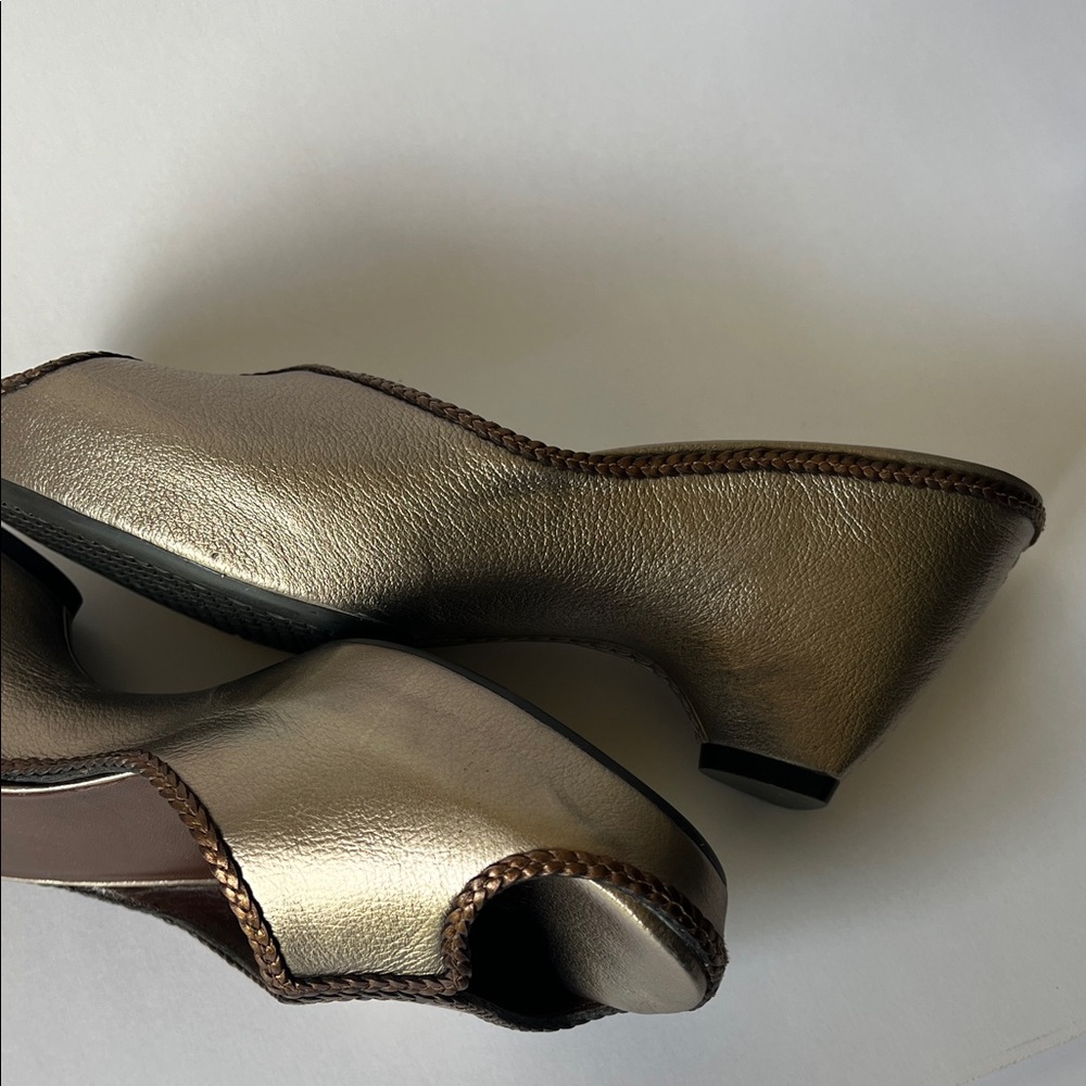 Cole Haan vintage Silver, Metalic Open-Toe Clog Mule new 9.5 - Picture 4 of 16